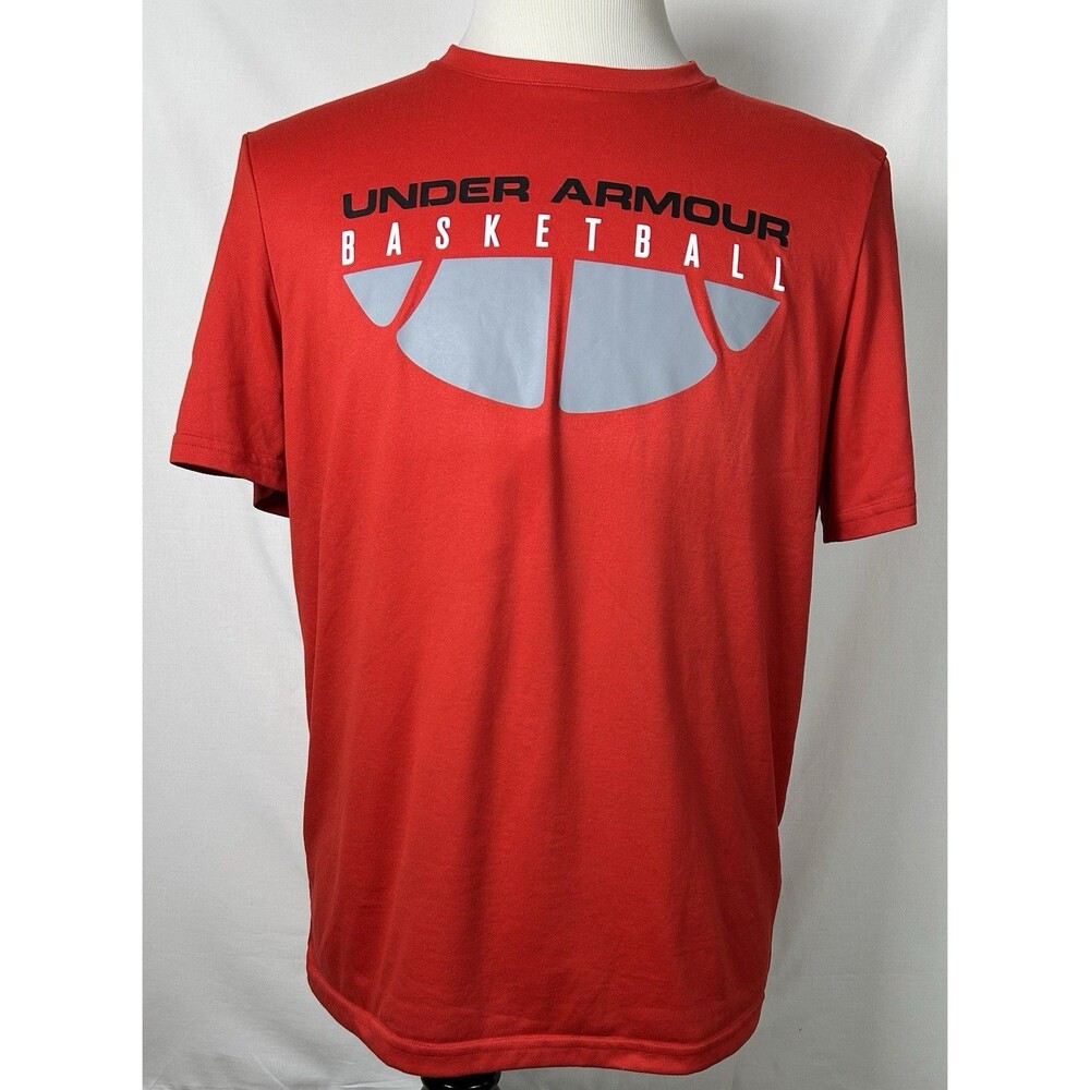 Under Armour HeatGear Basketball Shirt Men’s Medium Red Graphic Short Sleeve
